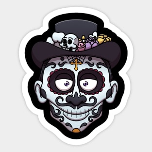 Sugar Skull Man Face Sticker